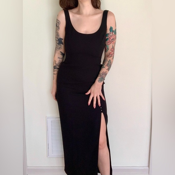 Nicole Miller Long Black Dress - Picture 1 of 4